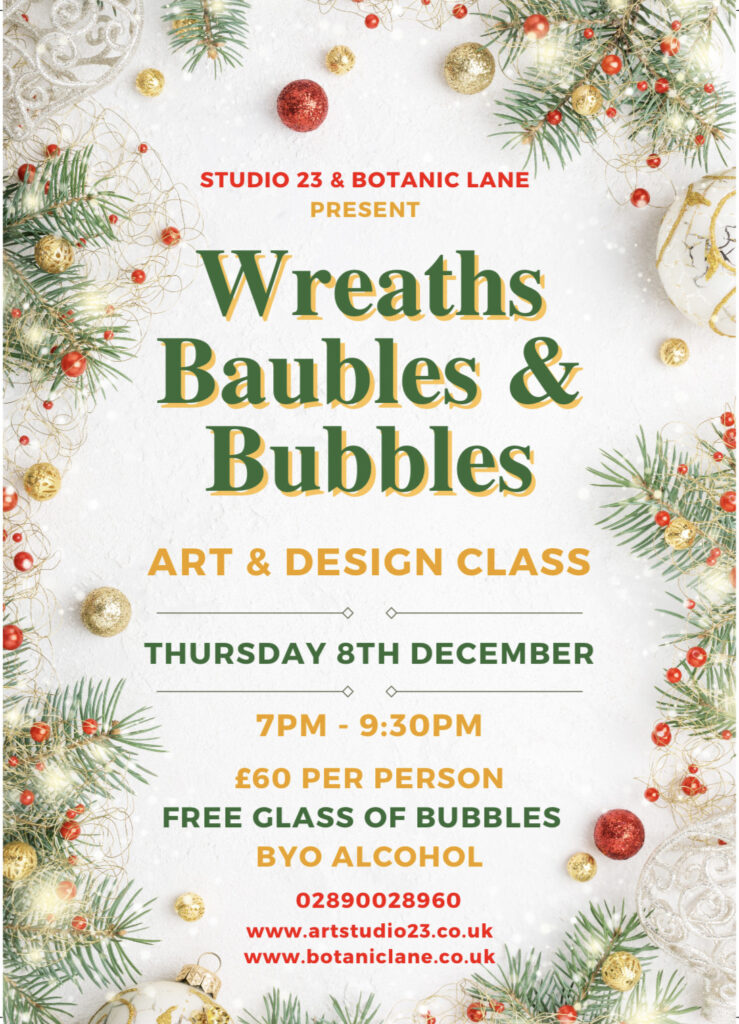 Enjoy A Night Of Bubbles and Christmas Wreath Making With Studio 23 & Botanic Lane-beautiful jobs
